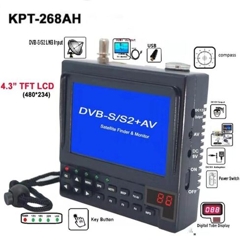 Finder Digital Satellite ، KPT-268AH DVB-S2 Satfinder HD Digital TVELITE TVEVER METER MPEG-4 DVB-S2 SAT Finder VS V8 Finder 2 ، Matelite Meter in Kuwait