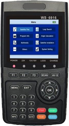 الباحث عن الأقمار الصناعية الرقمية ، WS-6916 HD DVB-S/S2 FTA Finder مع MPEG-2/MPEG-4 متوافق ، مكتشف الأقمار الصناعية in Kuwait