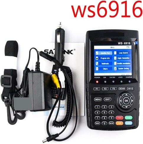 الباحث عن الأقمار الصناعية الرقمية ، Satfinder DVB S2 DVB-S2 Digital Satellite Meter MPEG-2/MPEG-4 WS 6916 Full HD H.264 مع بطارية الأسد ، مكتشف الأقمار الصناعية in Kuwait