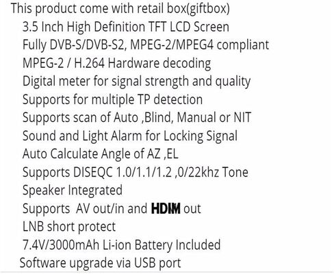 الباحث عن الأقمار الصناعية الرقمية ، Satfinder DVB S2 DVB-S2 Digital Satellite Meter MPEG-2/MPEG-4 WS 6916 Full HD H.264 مع بطارية الأسد ، مكتشف الأقمار الصناعية in Kuwait