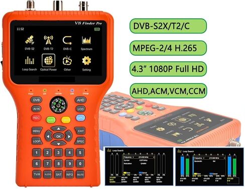 مكتشف الأقمار الصناعية الرقمية ، V8Finder Meter Pro Satellite Simplite S2X/S2/S/T2/T/C Auto Auto Agulate of AZ ، EL Support ACM Combo Satfinder ، Matelite Finder Meter in Kuwait