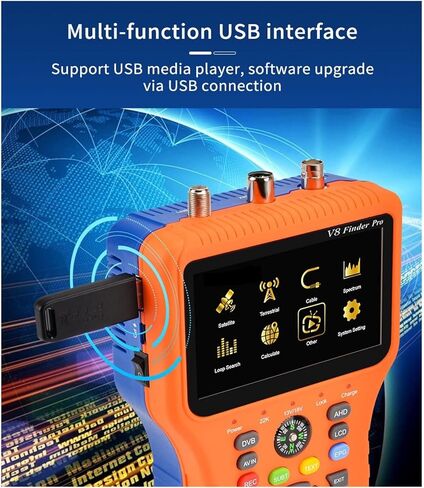مكتشف الأقمار الصناعية الرقمية ، V8Finder Meter Pro Satellite Simplite S2X/S2/S/T2/T/C Auto Auto Agulate of AZ ، EL Support ACM Combo Satfinder ، Matelite Finder Meter in Kuwait