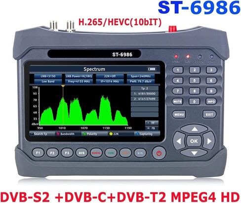 الباحث عن الأقمار الصناعية الرقمية ، ST-6986 PRO DVB-S2/S ، DVB-T/T2 ، DVB-C ST6986 H.265 HEVC 10Bit Meter مع MATER METER ST 6986 in Kuwait
