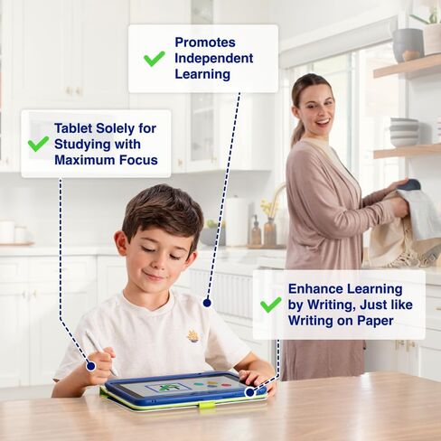 Dedicated Learning Tablet | Personalized Independent Study, Access All K–5 Lessons Math & ELA | No Browser, Games or Ads | 10.1" Display, Pen & Cover(Green) | Subscription Required in Saudi Arabia