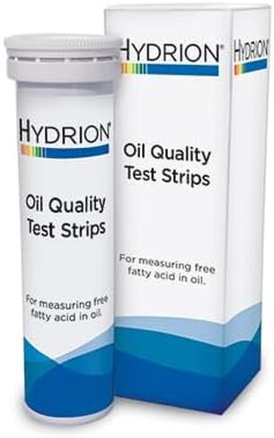 HYDRION Oil Quality Test Strips - Deep Fryer Oil Quality Testing Strips Kit Measure Free Fatty Acid in Oil - Monitor Oil for Clean Clear Oil in Kitchens & Restaurants - 50 Strips in a Single Vial in Saudi Arabia