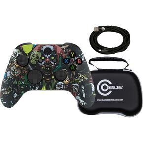 Custom Controllerzz Scary Party Controller Bundle – Includes Scary Party Custom Wireless Controller for Xbox Series X/S, Xbox One, PC & Braided USB-C Cable & Universal Protective Case in Kuwait