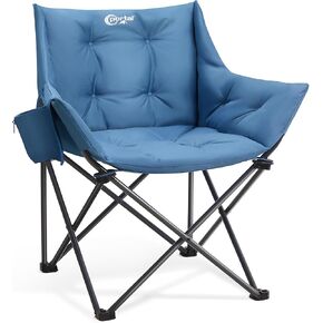 Portal Oversized Padded Camping Chair,350 lbs Folding Chairs Outdoor,Blue in Kuwait