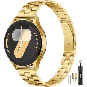 Slim Metal Compatible with Samsung Galaxy Watch 7/6/5/4 band, 20mm Stainless Steel Strap for Galaxy Watch Bands 40mm 44mm Women, Dressy Thin Chain Bands for Galaxy Watch FE/7/6/5/4/Active 2 in Kuwait
