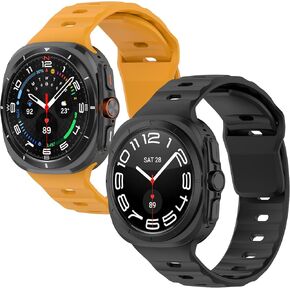 نطاقات السيليكون متوافقة مع Samsung Galaxy Watch Ultra 47mm للنساء ، حزام بديل للسيليكون الناعم للماء لـ Galaxy Watch 7 Ultra 2024-2pack in Kuwait