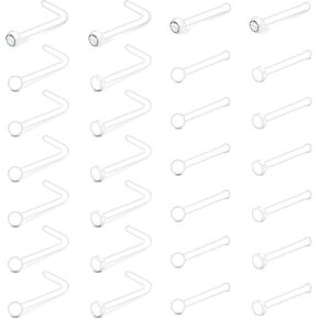 MODRSA Mix Set Clear Piercing Retainers Septum Retainer Nose Studs Flexible Lip Ear Nose Tongue Rings Nipplering Cartilage Rook Daith Earrings Horseshoe Plastic Industrial Piercing Retainer for Work in Saudi Arabia