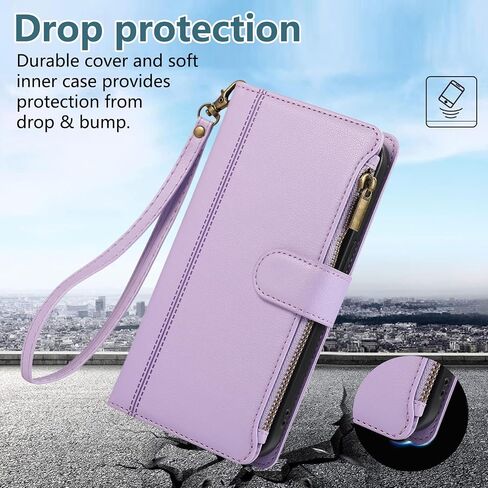 Asuwish Phone Case for Samsung Galaxy A52/A52S 5G Zipper Wallet Cell Cover with Tempered Glass Screen Protector Crossbody Strap Card Holder Stand Leather A 52 S 4G G5 52A S52 52S Women Men Girls Beige in Saudi Arabia