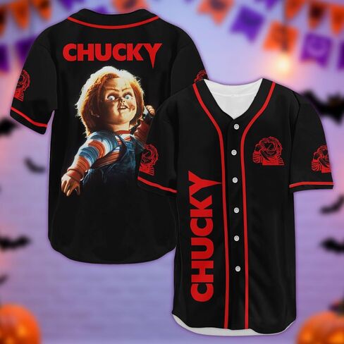Graphic Baseball Jersey Shirt, Cute Cartoon Movie Character Baseball Shirt Gift for Men Women, Funny Baseball Jersey… in Kuwait