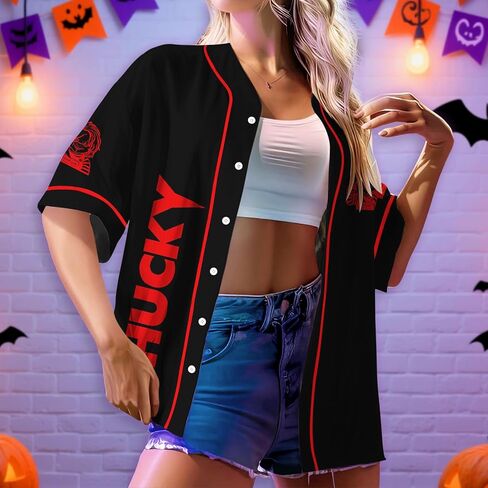 Graphic Baseball Jersey Shirt, Cute Cartoon Movie Character Baseball Shirt Gift for Men Women, Funny Baseball Jersey… in Kuwait