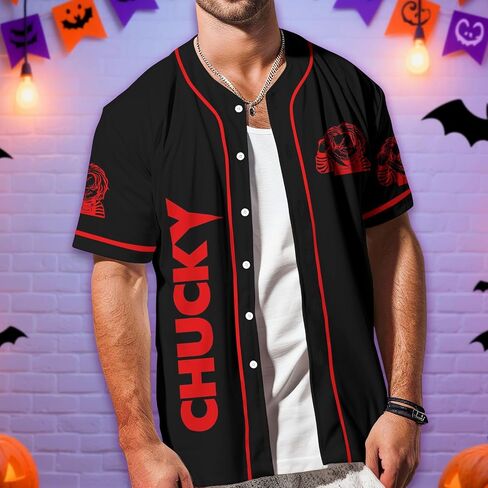 Graphic Baseball Jersey Shirt, Cute Cartoon Movie Character Baseball Shirt Gift for Men Women, Funny Baseball Jersey… in Kuwait