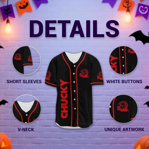 Graphic Baseball Jersey Shirt, Cute Cartoon Movie Character Baseball Shirt Gift for Men Women, Funny Baseball Jersey… in Kuwait