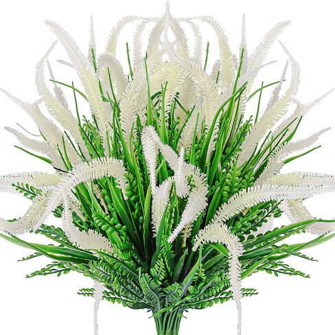 8 قطع من الزهور الاصطناعية للنباتات الخارجية من البلاستيك الصناعي ونباتات مقاومة للأشعة فوق البنفسجية (أحمر سيتاريا) in Kuwait