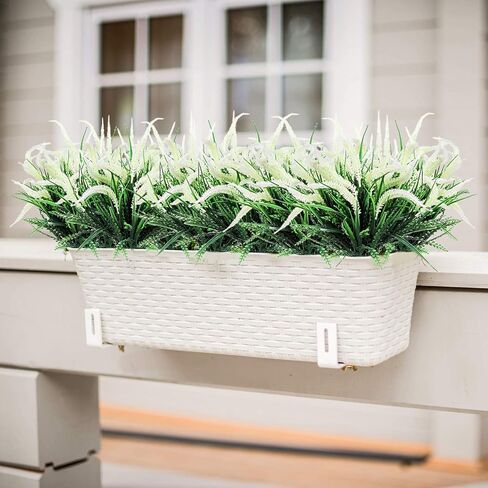 8 قطع من الزهور الاصطناعية للنباتات الخارجية من البلاستيك الصناعي ونباتات مقاومة للأشعة فوق البنفسجية (أحمر سيتاريا) in Kuwait