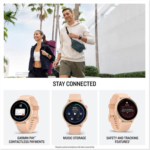 Garmin 010-02985-01 Vivoactive 6 Health & Fitness GPS Smartwatch ، عظم مع حزمة شريط السيليكون مع Deco Essentials شحن Dock ، شاحن USB من النوع C in Saudi Arabia