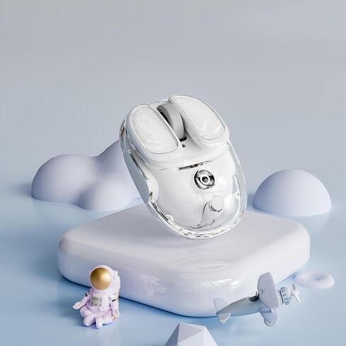 Wireless Clear Mouse Dual Mode Bluetooth & 2.4G, Silent Cute Mice-Silver in Kuwait