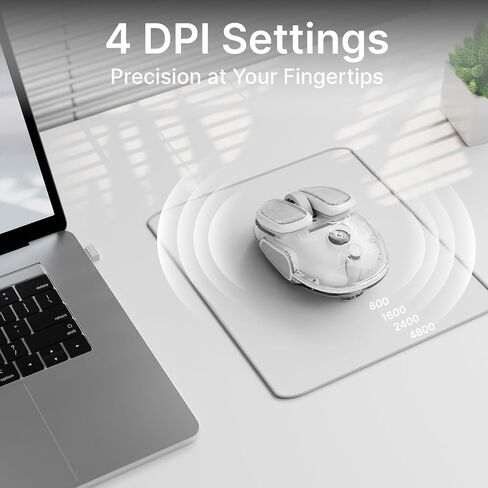 Wireless Clear Mouse Dual Mode Bluetooth & 2.4G, Silent Cute Mice-Silver in Kuwait