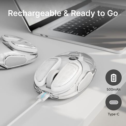Wireless Clear Mouse Dual Mode Bluetooth & 2.4G, Silent Cute Mice-Silver in Kuwait