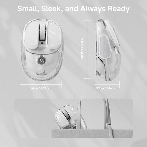 Wireless Clear Mouse Dual Mode Bluetooth & 2.4G, Silent Cute Mice-Silver in Kuwait