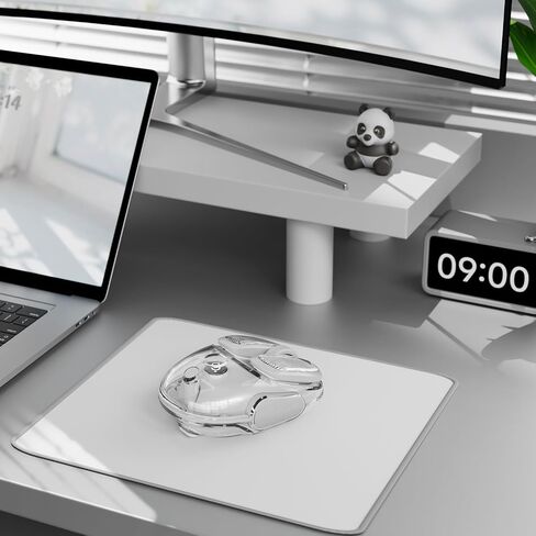 Wireless Clear Mouse Dual Mode Bluetooth & 2.4G, Silent Cute Mice-Silver in Kuwait