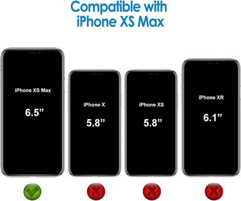 JETech Case for iPhone Xs Max 6.5-Inch, Non-Yellowing Shockproof Phone Bumper Cover, Anti-Scratch Clear Back (Clear) in Kuwait