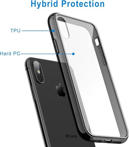 JETech Case for iPhone Xs Max 6.5-Inch, Non-Yellowing Shockproof Phone Bumper Cover, Anti-Scratch Clear Back (Clear) in Kuwait
