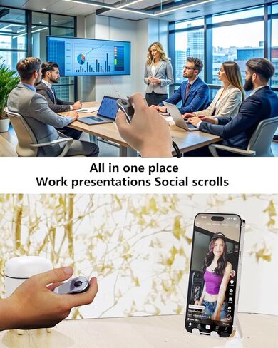 Air Mouse for PC/iOS/Android with Touchpad Rechargeable Wireless Presentation for PPT Pointer Bluetooth 2.4G Remote Control for PowerPoint/Keynote/Tiktok/Camera/Kindle App (Silver) in Saudi Arabia