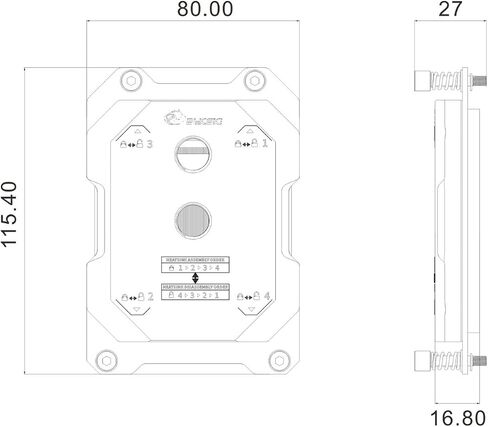 Bykski CPU-SRSP3-X (LGA4094) EPYC Server CPU Water Cooling Block - Full Metal - Nickel Plated - Gray (Socket SP3) in Saudi Arabia