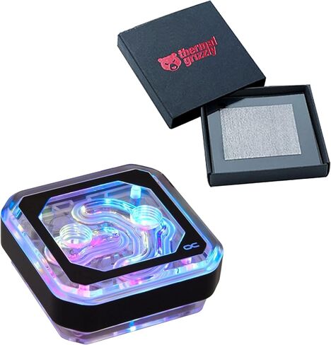 Alphacool Eisblock XPX Aurora CPU Water Block with Thermal Grizzly KryoSheet (33x33mm) for AMD AM5 CPU Bundle, Black/Plexi in Saudi Arabia