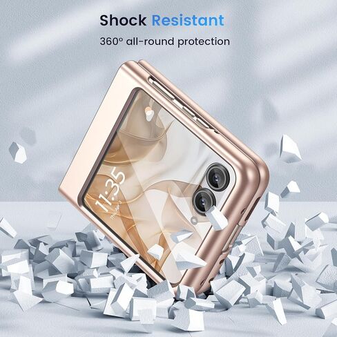 Ruky for Motorola Razr 2024/2025 Case [غير مناسب جدًا أو زائد] ، مع حامي الشاشة المدمج ، يدعم حالة الشحن اللاسلكي Slim Razr 2024 ، حالة الهاتف الصلب الرفيع لـ Moto Razr 2025 ، Black in Kuwait