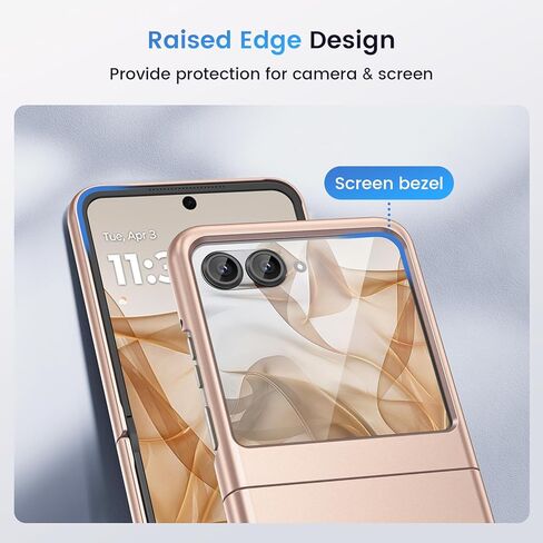 Ruky for Motorola Razr 2024/2025 Case [غير مناسب جدًا أو زائد] ، مع حامي الشاشة المدمج ، يدعم حالة الشحن اللاسلكي Slim Razr 2024 ، حالة الهاتف الصلب الرفيع لـ Moto Razr 2025 ، Black in Kuwait
