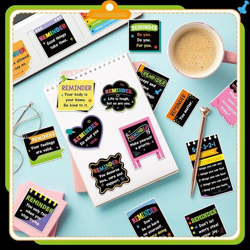 300 PCS ملصقات الصحة العقلية ديكور إيجابي ديكور التأكيد ملهمة تحفيزية تشجيع العناية بالاقتباس الشارات لطلاب زجاجة ماء الكمبيوتر المحمول المراهقين للموظفين (السبورة) in Saudi Arabia