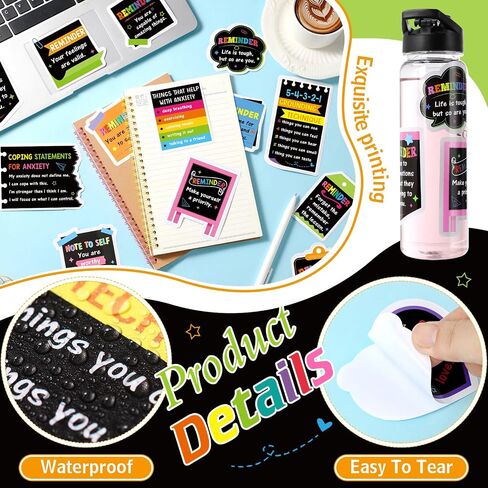 300 PCS ملصقات الصحة العقلية ديكور إيجابي ديكور التأكيد ملهمة تحفيزية تشجيع العناية بالاقتباس الشارات لطلاب زجاجة ماء الكمبيوتر المحمول المراهقين للموظفين (السبورة) in Saudi Arabia