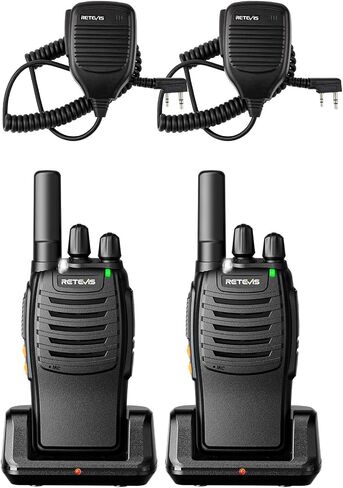 Retevis H-777 Rechargeable Walkie Talkies with Speaker Mic, Long Range 2 Way Radios, Portable FRS Two Way Radios with LED Flashlight(Black, 2 Pack) in Saudi Arabia