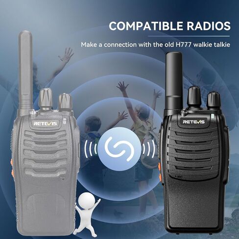 Retevis H-777 Rechargeable Walkie Talkies with Speaker Mic, Long Range 2 Way Radios, Portable FRS Two Way Radios with LED Flashlight(Black, 2 Pack) in Saudi Arabia