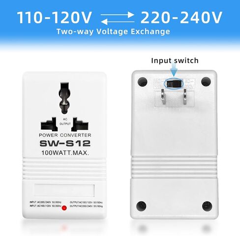 محول جهد 100 واط، محول طاقة، محول سفر AC110V/120 فولت إلى 220 فولت/240 فولت، محول جهد تصاعدي وأسفل in Saudi Arabia