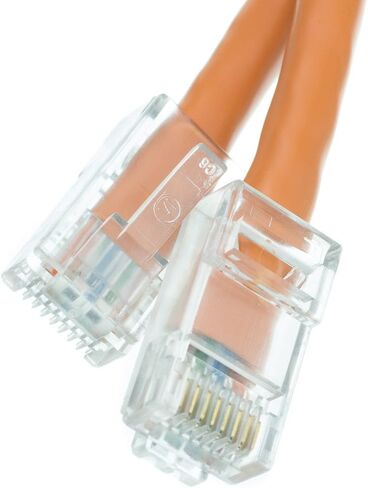 CableWholesale Cat5e Ethernet Cable, 24AWG Network Cable with RJ45 Gold Plated Connector, 4 Pair Stranded Bare Copper, Bootless Unshielded Twisted Pair (UTP) Internet Patch Cable, 14 Foot, Orange in Saudi Arabia