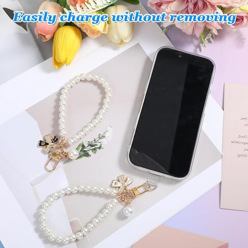 2 PCS سحر الهاتف اللؤلؤة مضادة للهاتف سحر الهاتف المحمول حبل سوار سوار بذرة سحر الهاتف الذكي للنساء للنساء أكثر الهواتف الذكية in Saudi Arabia