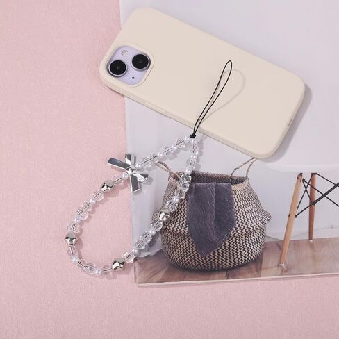 Pearl Phone Charm Strap, Cute Y2K Pearl Bow-Knot Beaded Mobile Phone Wristband for Wallets Cameras Keychains Backpacks Accessories in Saudi Arabia
