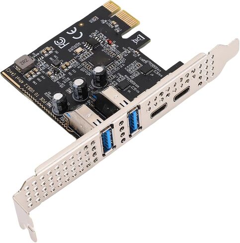 CUIFATI 4 POTS PCIE إلى USB 3.0 بطاقة تمدد ، بطاقة توسيع USB PCI Express 5GBPS مع منافذ 2 من النوع C 3.1 و 2 USB 3.0 ، لجهاز كمبيوتر سطح المكتب in Kuwait