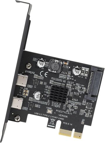 PCI E 1X to USB 3.2PCI Express Expansion Card, GEN2 Dual Type C High Speed 10Gbps PCI Express Expansion Card for Desktop PC forWindows, Efficient File Transfer in Kuwait
