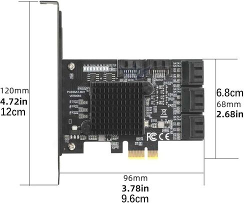 Expansion Card with Low Profile Bracket, 8 Port SATA 3.0 PCI Express Expansion Card PCI-E Controller 6G Adapter for HDD Accessory in Saudi Arabia