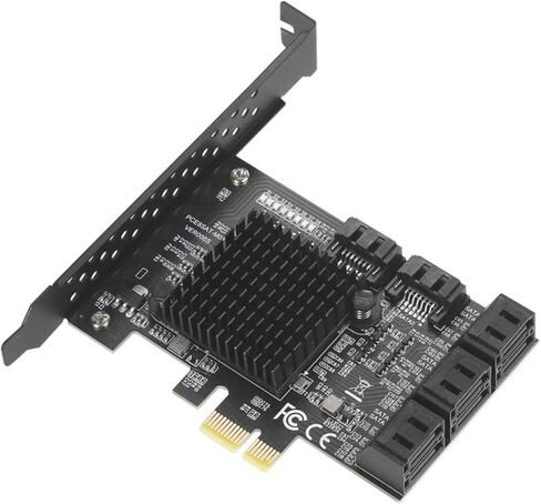 Expansion Card with Low Profile Bracket, 8 Port SATA 3.0 PCI Express Expansion Card PCI-E Controller 6G Adapter for HDD Accessory in Saudi Arabia