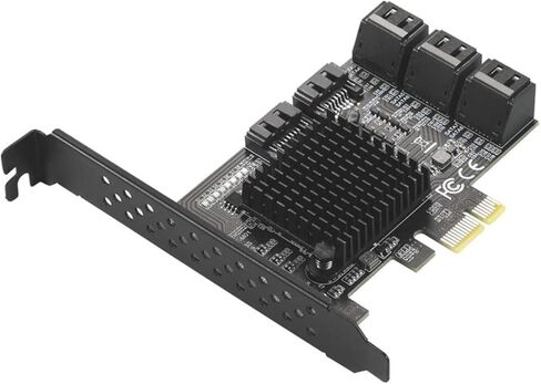 Expansion Card with Low Profile Bracket, 8 Port SATA 3.0 PCI Express Expansion Card PCI-E Controller 6G Adapter for HDD Accessory in Saudi Arabia
