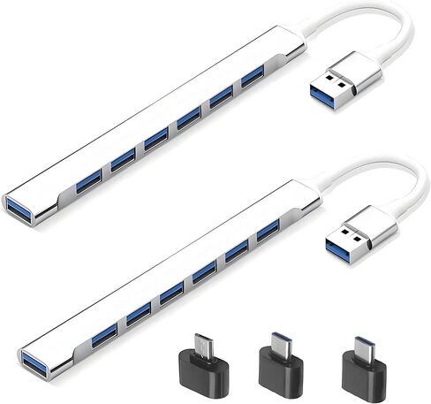 USB C to USB Hub Multiport Adapter, Aluminum 4 Ports USB C Splitter for Laptop,for MacBook Pro/Air, iPad Pro, Dell, Chromebook Keyboard, Mouse, HDD in Kuwait