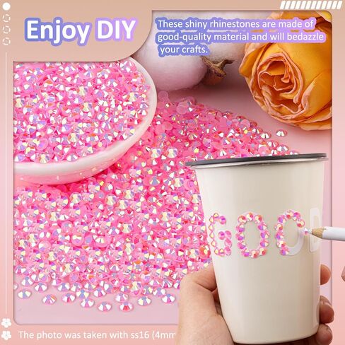 5000Pcs 4mm Resin Jelly Rhinestones with 3Pcs 10ml B7000 Jewelry Glue for Crafting, Black Non Hotfix Flatback Gems, Bedazzling Crystal Bulk for DIY Crafts Clothing Tumblers Shoes Fabric in Saudi Arabia