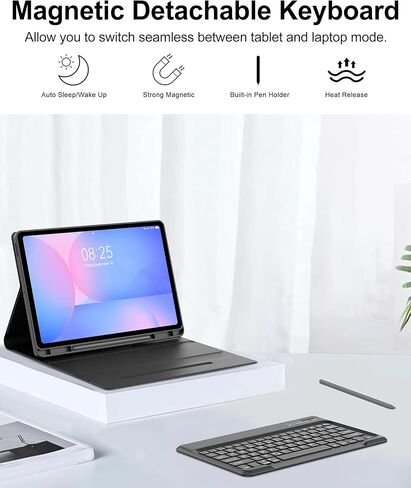 Keyboard Case for Samsung Galaxy Tab S10 FE+ Plus 13.1'' 2025, Detachable Galaxy Tablet S10FE+ Case with Keyboard 13.1inch, Protective Cover with S Pen Holder for Samsung Tab S10FE Plus Keypad, Black in Kuwait